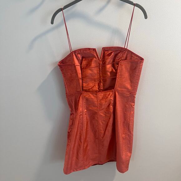 Free People Orange Velvet Antoinette Mini Dress Size S - Picture 5 of 10